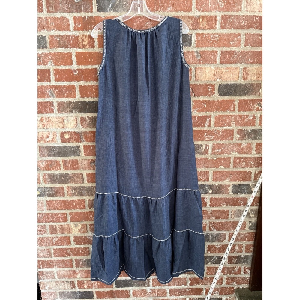 Max Studio Sleeveless Split Maxi Dress Indigo Blue Women's S New Retail $178 - Picture 2 of 10